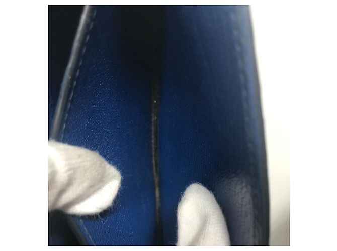 Bolsa de aba octogonal H Logo da Hermès em azul - vista 8