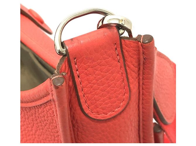 Borsa a Spalla Hermès Evelyne PM 3 Rosso - vista 10
