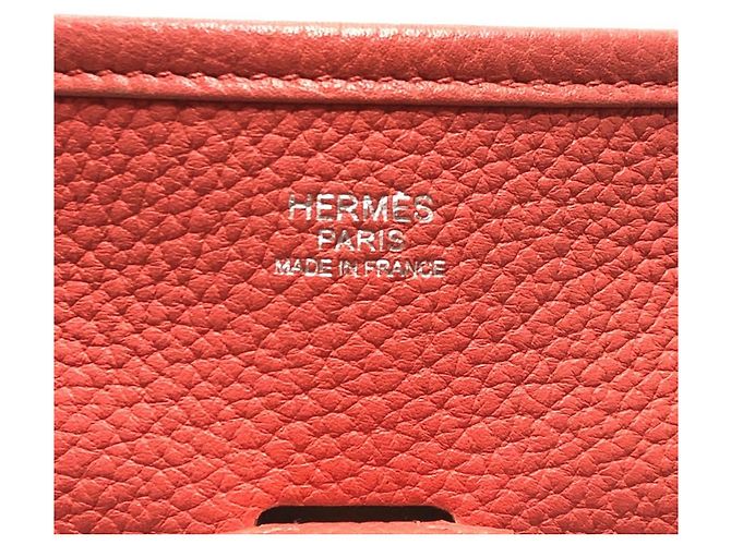 Borsa a Spalla Hermès Evelyne PM 3 Rosso - vista 8