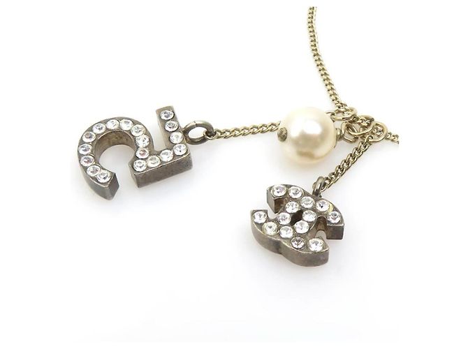 Pulseira de ouro Chanel com pérolas falsas Dourado - vista 3