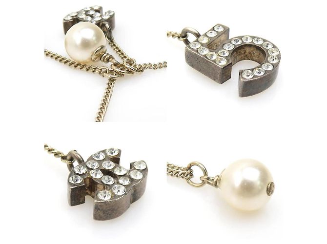 Pulseira de ouro Chanel com pérolas falsas Dourado - vista 4