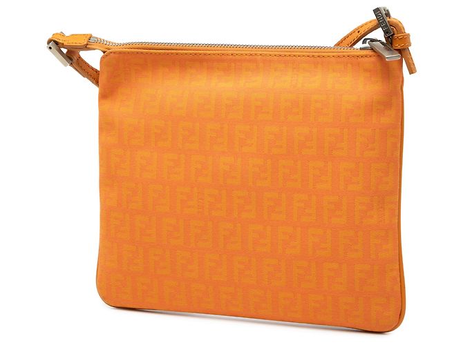 Fendi Orange Zucchino Canvas Umhängetasche - Ansicht 2