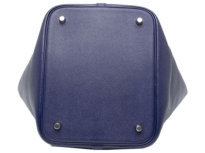 Hermès Picotin Lock 22 in Epsom blu Tressage - vista 3