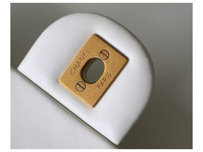 CHANEL Mini Rechteckige Perlen Crush Umhängetasche Weiß - Ansicht 3