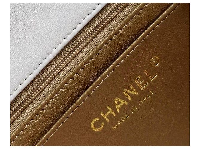 CHANEL Mini Rechteckige Perlen Crush Umhängetasche Weiß - Ansicht 7