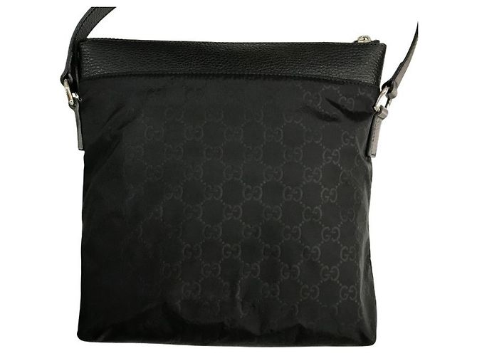 Borsa a Spalla in Nylon e Pelle Nera Gucci Nero - vista 2