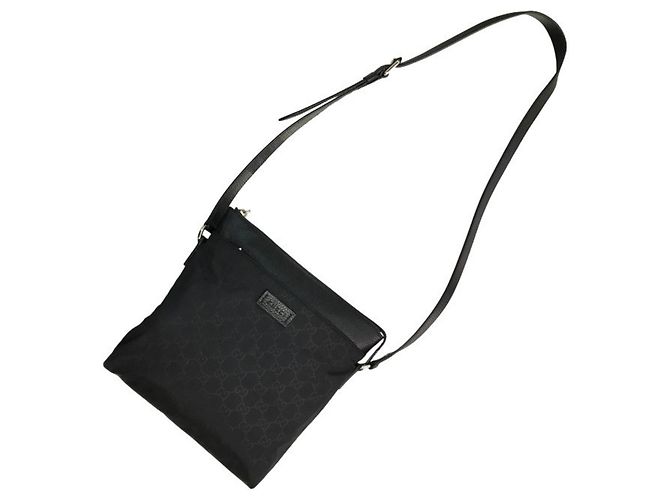 Borsa a Spalla in Nylon e Pelle Nera Gucci Nero - vista 3
