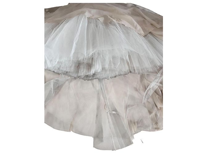 Autre Marque Hochzeitskleid Hollywood Dreams Designer Champagner Seide Weiß Beige - Ansicht 15