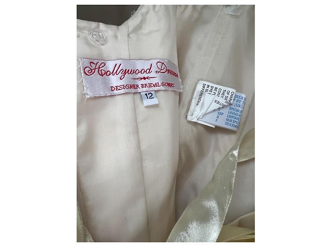 Autre Marque Hochzeitskleid Hollywood Dreams Designer Champagner Seide Weiß Beige - Ansicht 16