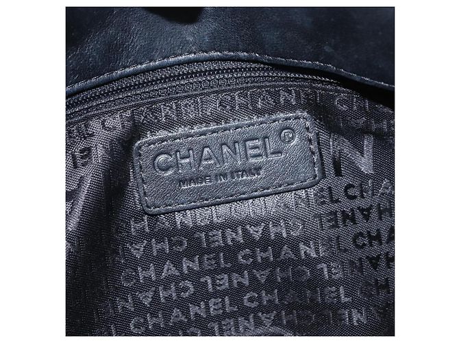 Chanel Vintage Schultertasche aus Leder Schwarz - Ansicht 7