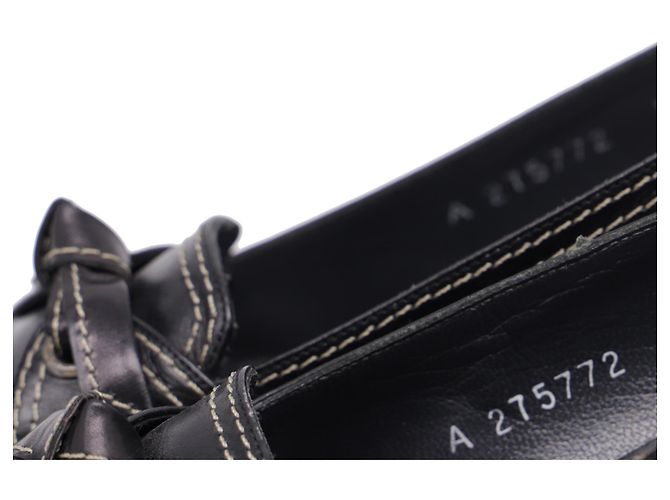 Pumps a punta quadrata con fiocco Stuart Weitzman in pelle nera Nero - vista 5