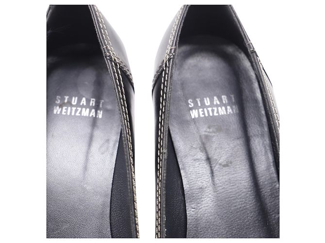 Pumps a punta quadrata con fiocco Stuart Weitzman in pelle nera Nero - vista 7