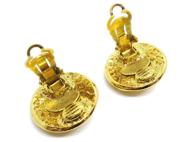 Chanel Vintage CC Round Clip-On Metal Small D'oro - vista 4