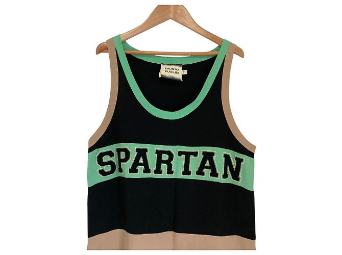Autre Marque Langes Kleid Fausto Puglisi Schwarz Grün - Ansicht 3