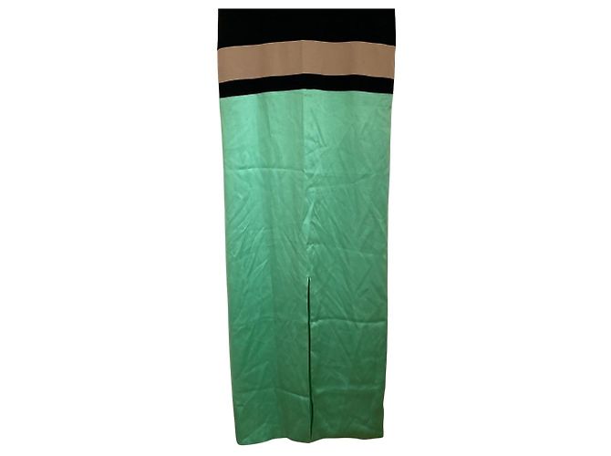 Autre Marque Langes Kleid Fausto Puglisi Schwarz Grün - Ansicht 4