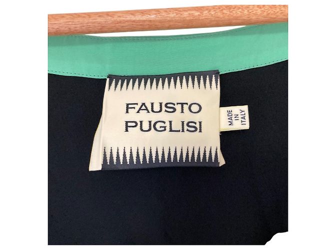 Autre Marque Langes Kleid Fausto Puglisi Schwarz Grün - Ansicht 6