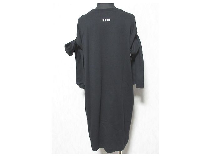 Autre Marque Vestido de algodón sin mangas MSGM con lazo Negro - vista 2