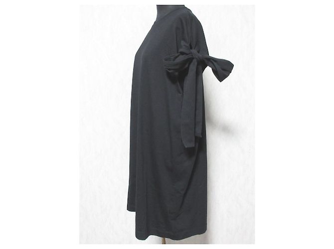Autre Marque Vestido de algodón sin mangas MSGM con lazo Negro - vista 3