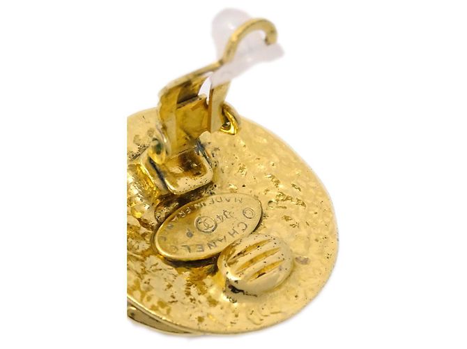 Chanel Vintage CC Round Clip-On Metal Small D'oro - vista 2
