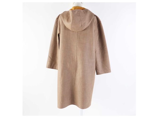 Abrigo Largo de Cachemira Hermès Castaño Mostaza - vista 4