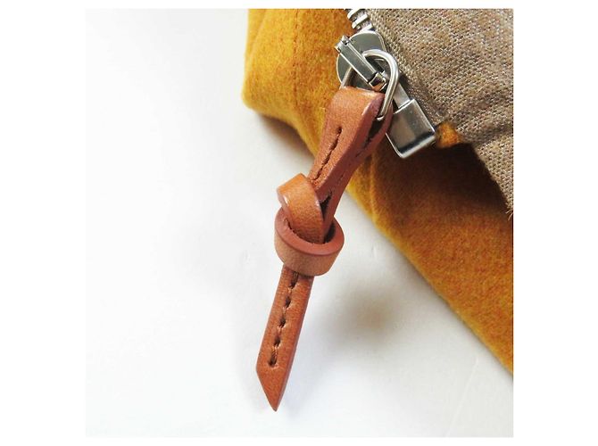 Abrigo Largo de Cachemira Hermès Castaño Mostaza - vista 6