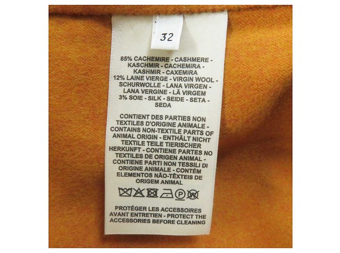 Abrigo Largo de Cachemira Hermès Castaño Mostaza - vista 8