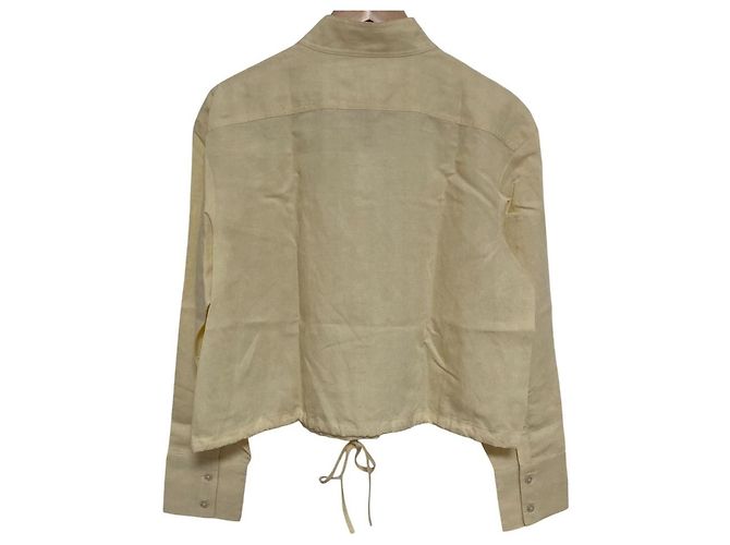 Autre Marque Giacca Camicia 2 in 1 in Tencel e Lino Banana Republic Giallo - vista 2