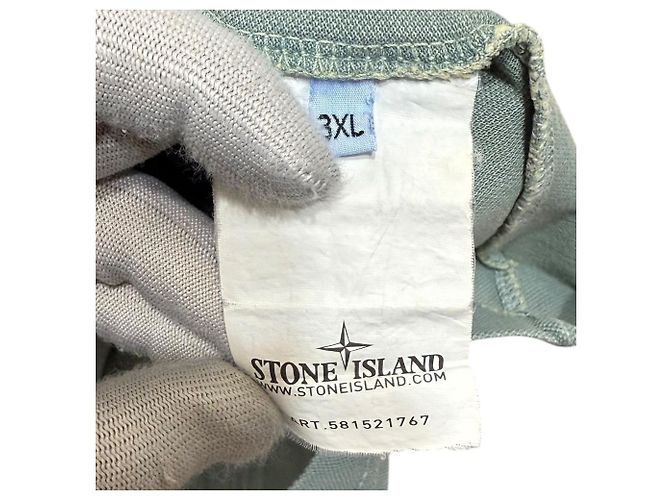 Autre Marque Stone Island Piqué Baumwoll-T-Shirt Grün Hellgrün - Ansicht 5