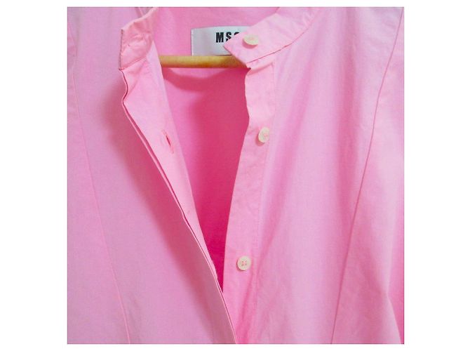 Autre Marque Abito camicia con colletto alto e maniche lunghe con volant MSGM Rosa - vista 4