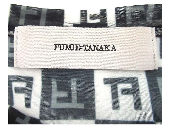 Autre Marque Transparente Karo-Bluse mit FT-Logo von FUMIE TANAKA - Ansicht 5