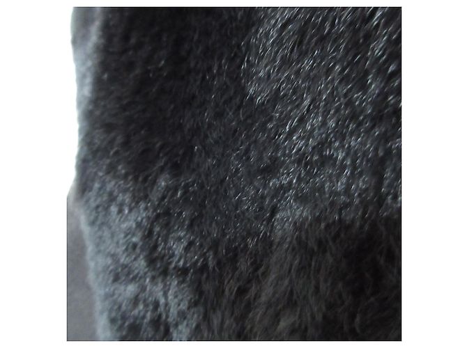 Abrigo largo con capucha de lana de alpaca y piel Max Mara Orilag Negro - vista 4
