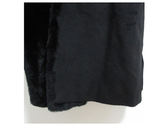 Abrigo largo con capucha de lana de alpaca y piel Max Mara Orilag Negro - vista 7