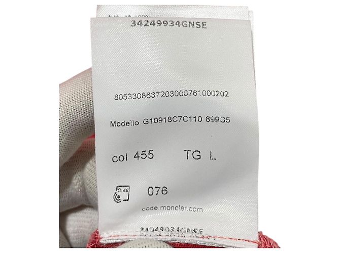 Camiseta de algodón con estampado de logo Moncler Roja - vista 10