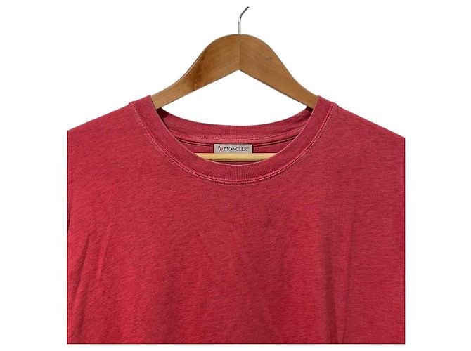 Camiseta de algodón con estampado de logo Moncler Roja - vista 3