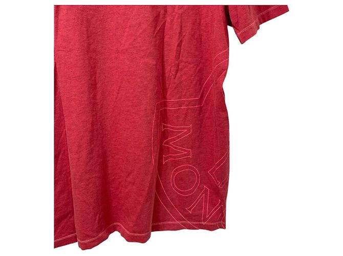 Camiseta de algodón con estampado de logo Moncler Roja - vista 5