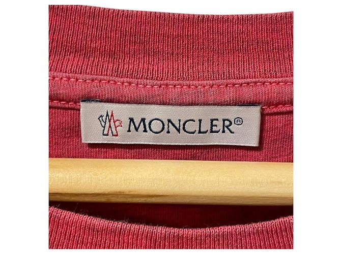 Camiseta de algodón con estampado de logo Moncler Roja - vista 6