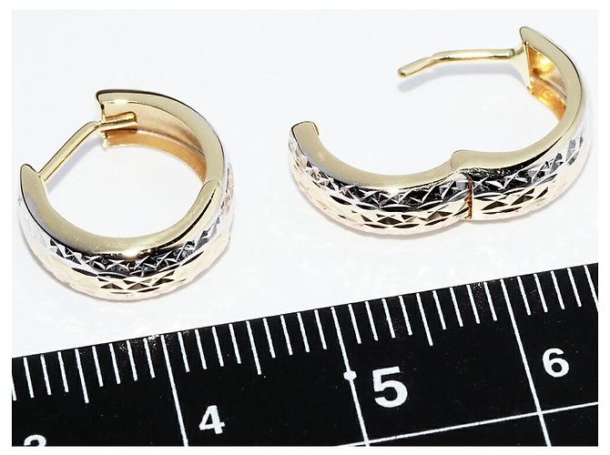 Autre Marque Au750 Dreifarbige Ohrringe Golden - Ansicht 3