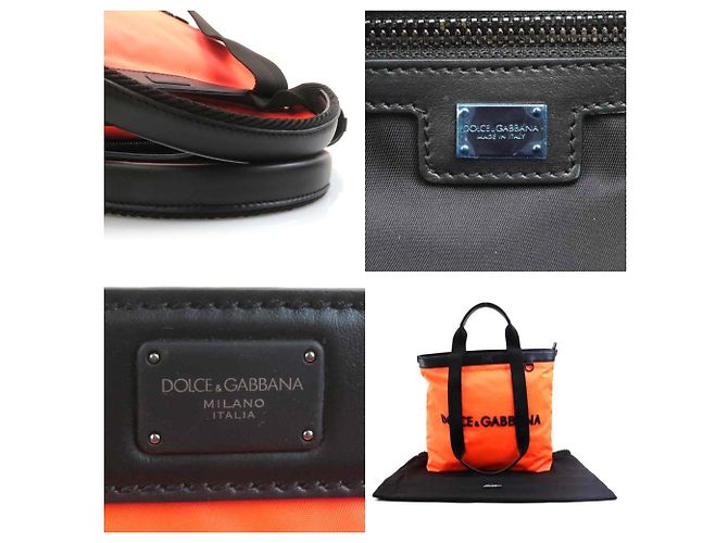Borsa tote nera e arancione neon Dolce & Gabbana Nero - vista 5