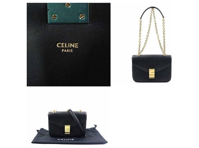 Céline Borsa a spalla Celine Small C in pelle nera Nero - vista 5
