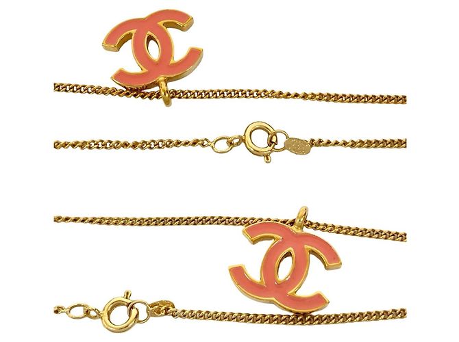 Collana choker con pendente oro e rosa Chanel Coco Mark D'oro - vista 3