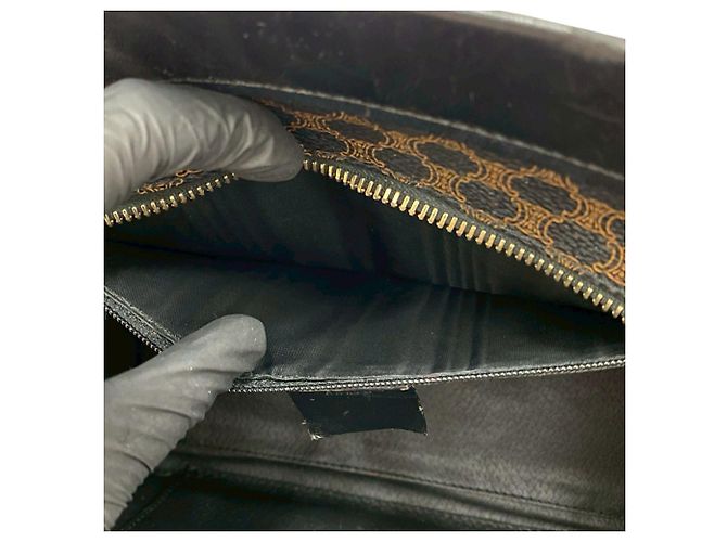 Céline Celine Macadam Blason Lederhandtasche Braun Schwarz - Ansicht 10
