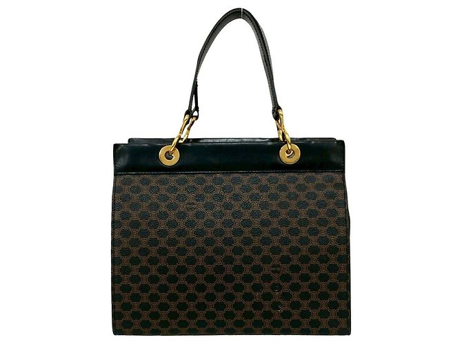 Céline Celine Macadam Blason Lederhandtasche Braun Schwarz - Ansicht 3
