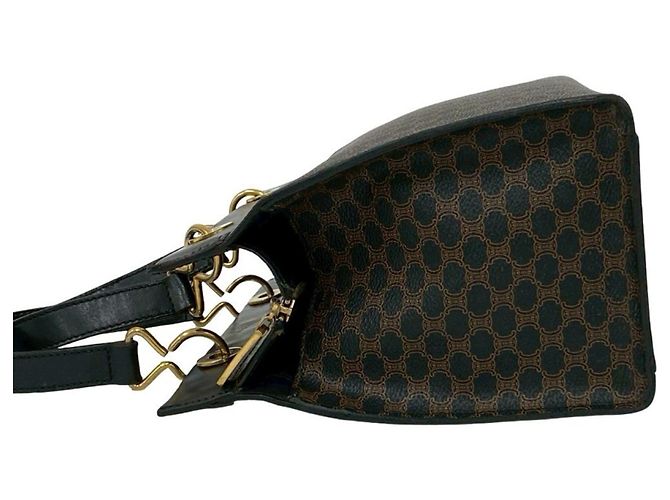 Céline Celine Macadam Blason Lederhandtasche Braun Schwarz - Ansicht 5