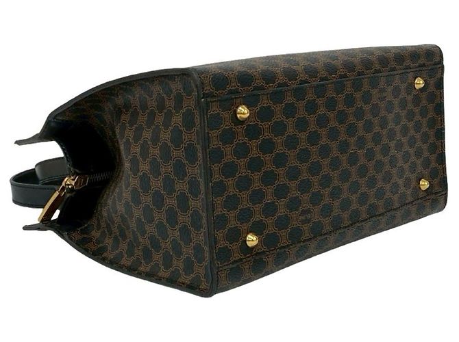 Céline Celine Macadam Blason Lederhandtasche Braun Schwarz - Ansicht 7