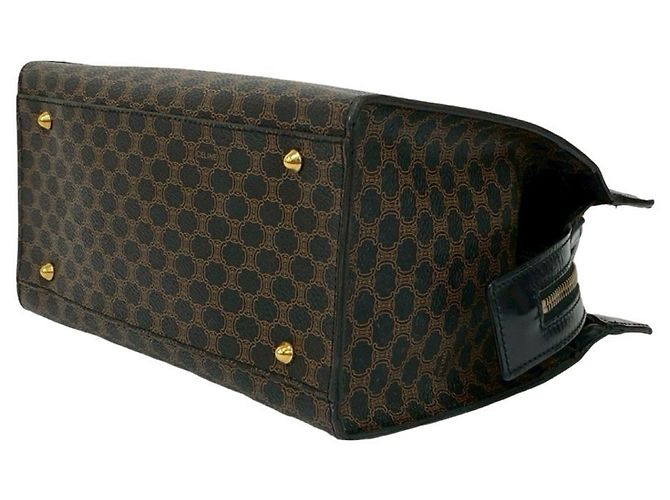 Céline Celine Macadam Blason Lederhandtasche Braun Schwarz - Ansicht 8