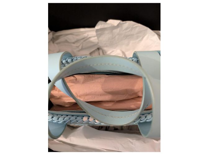 Borsa Tote Miu Miu in pelle bianca e blu Bianco Blu chiaro - vista 8