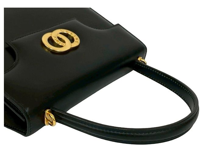 Céline Borsa in pelle con hardware logo circolare Celine Nero - vista 4
