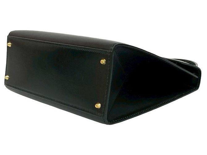 Céline Borsa in pelle con hardware logo circolare Celine Nero - vista 8