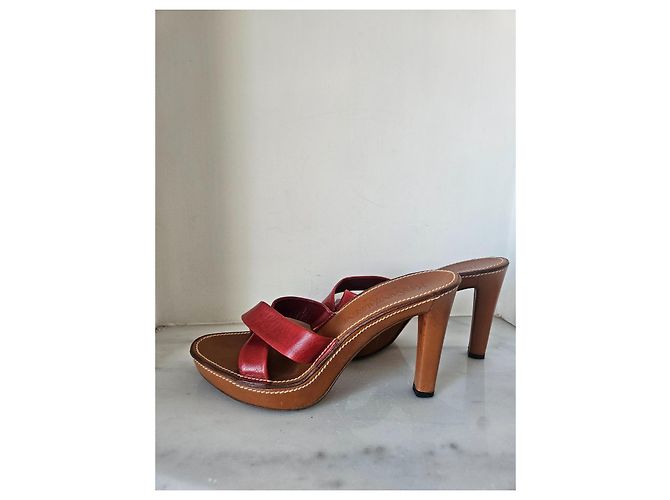 Mule Yves Saint Laurent in pelle rossa Rosso - vista 6