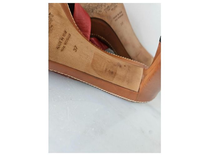 Mule Yves Saint Laurent in pelle rossa Rosso - vista 8